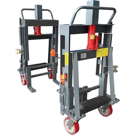 Pake Handling Tools Machinery Mover With Forks, 4000 lb. Cap, Steel Wheel, 2PK PAKFM08